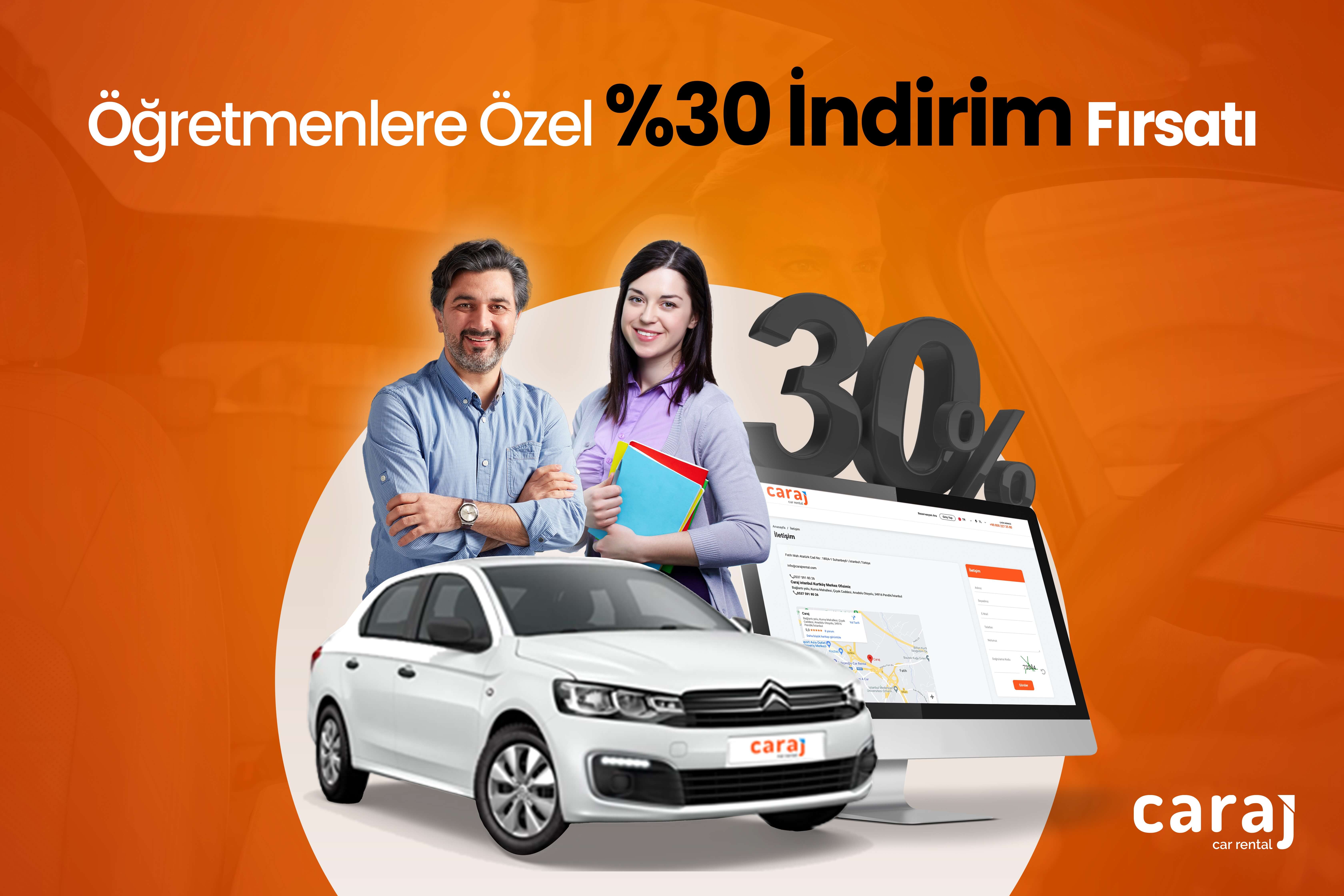 Öğretmenlere Özel %30 İndirimli Araç Kiralama