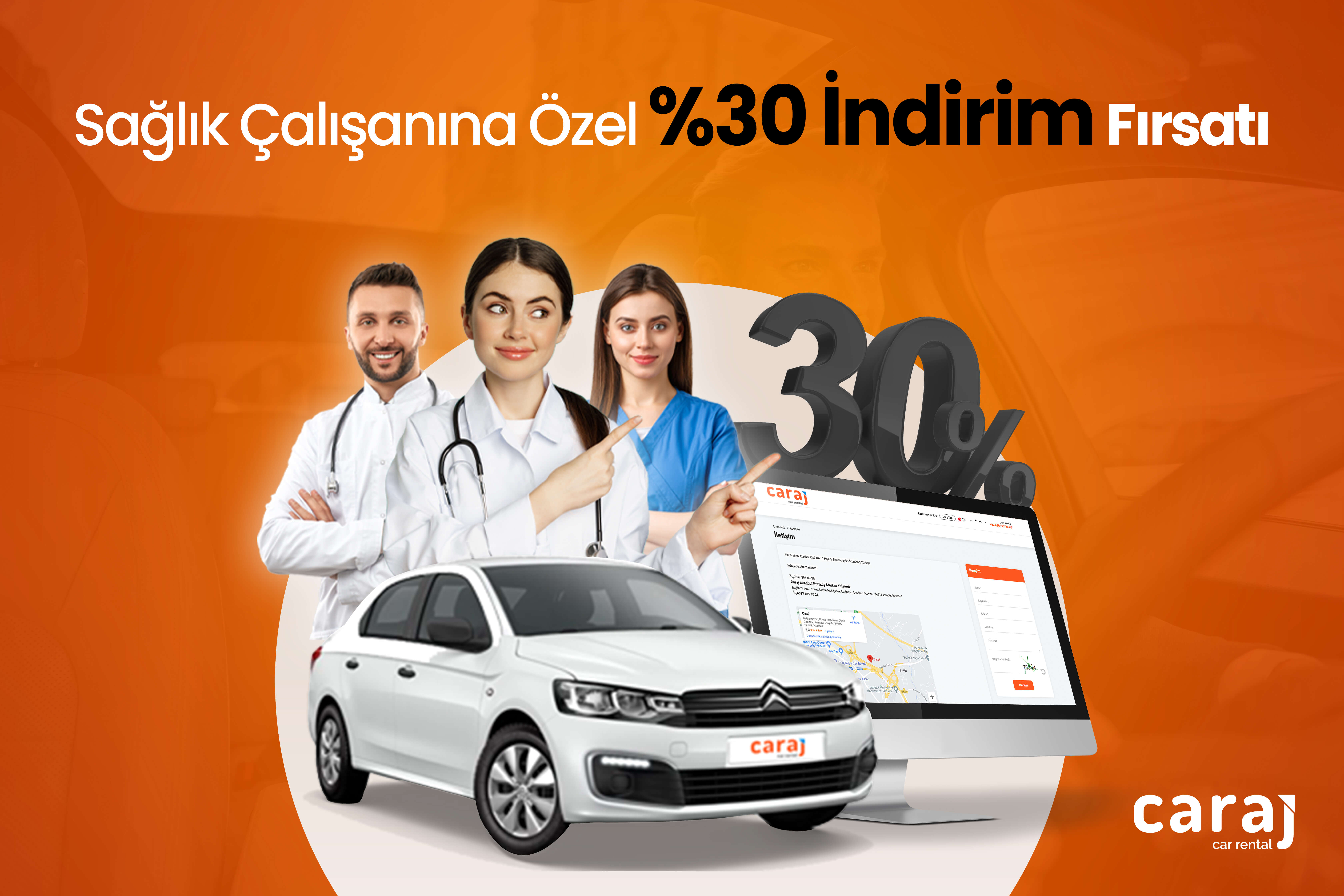 Sağlık Çalışanlarına %30 İndirimli Araç Kiralama